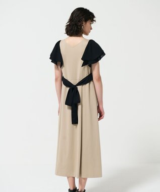 GRACE CONTINENTAL フリルスリーブカットワンピース ベージュ