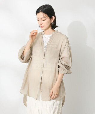 CRAFT STANDARD BOUTIQUE ヴィンテージボイルスキッパー長袖シャツ Gray Beige