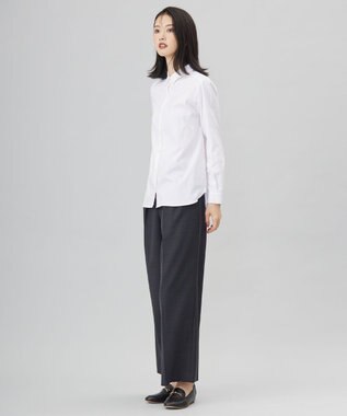 J.PRESS LADIES 【洗える】PINオックス ボタンダウン シャツ ホワイト系