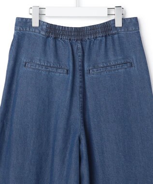 ICB L ナチュラルソフトデニム タックワイドパンツ バイオデニム