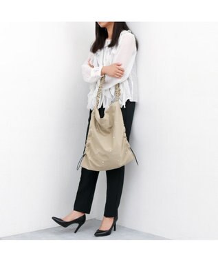 UNBILLION カシュカシュ cachecache / ビジュー付きワンハンドルトート オーク