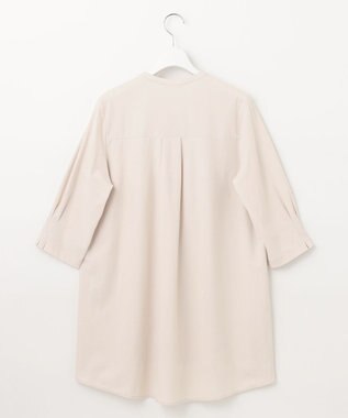 自由区 S 【UVカット・吸水速乾・洗える】ツイストプレーンバンドカラーチュニック丈 カットソー シャンパンベージュ