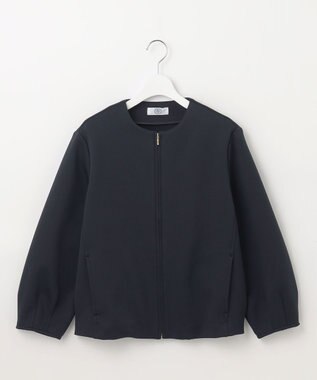 J.PRESS LADIES ダンボールジャージー ブルゾン ネイビー系