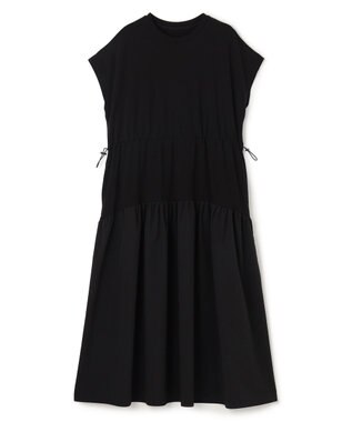 UNFILO L BEAUTY-FORM T コンビティアード ワンピース ブラック×ブラック