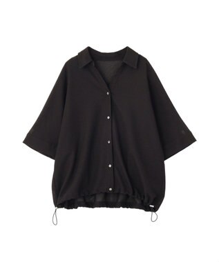 YECCA VECCA 　裾ドロストメッシュシャツ Black