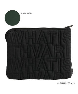 ROOTOTE 1321【オリジナル】SN.ポーチ.アルファベットスープ-キルティング-A 01：ブラック