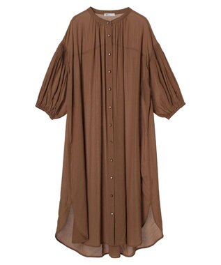 CRAFT STANDARD BOUTIQUE ウ゛ィンテージボイル袖シャーリングワンピース Brown