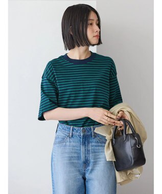 AMERICAN HOLIC ボーダーショートカットプルオーバー Navy