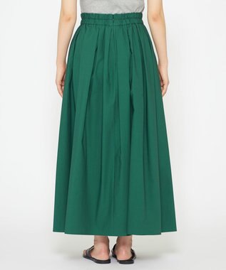 uncrave 【洗濯機洗い可】カラータイプライター フレアスカート（uncrave WHITE） グリーン