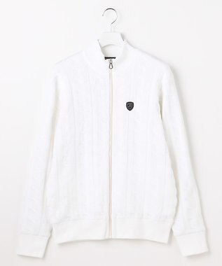 23区GOLF 【MEN】ケーブルジップアップカーディガン　防風裏地付き アイボリー系