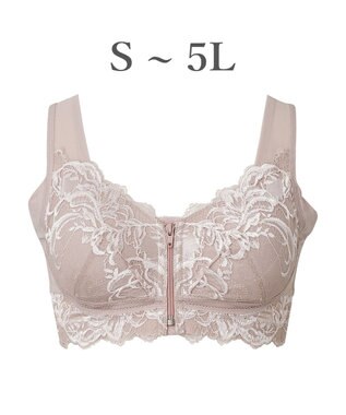 BRADELIS New York 【BRADELIS NewYork peace ブラデリス】すらっと細みえフロントファスナーブラ24 脇高設計ですっきり ブラジャー 補正ブラ  小さく見せるブラ DB124201 ローズピンク