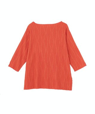 Green Parks ５分袖表面感カットプルオーバー Orange