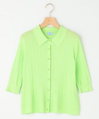 組曲 L 【WEB限定カラーあり】衿付きシアーニットポロ 【WEB限定】セロリ系9