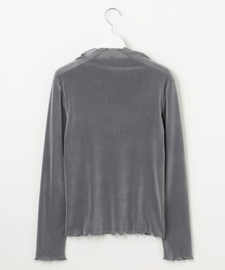 Feroux 【洗える】ベロア ハイネックトップス ライトグレー系
