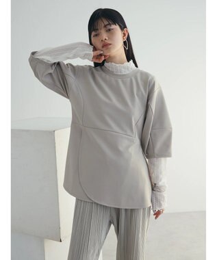 Green Parks armonia. ペプラム切替トップス Gray Beige