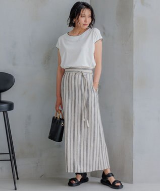 23区 S 【洗える】トリミングジャージー カットソー ホワイト系