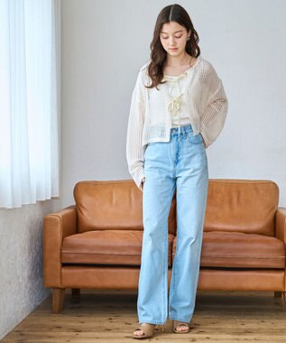 WEGO メッシュリボンカーディガン ホワイト