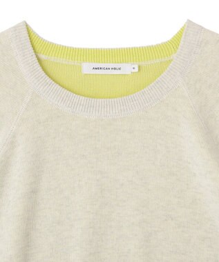 AMERICAN HOLIC バイカラースウェットライクニット Gray Mixture