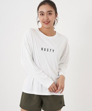 OP／FILA 【RUSTY】ニコちゃんロンT＋ショートパンツ付きビキニ 4点セット水着 カーキ