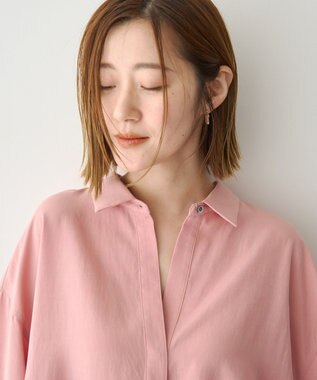 YECCA VECCA バルーン袖スキッパーシャツ Pink