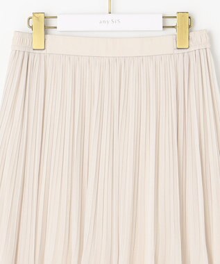ANY SIS L 【洗える】シャイニープリーツ スカート ベージュ