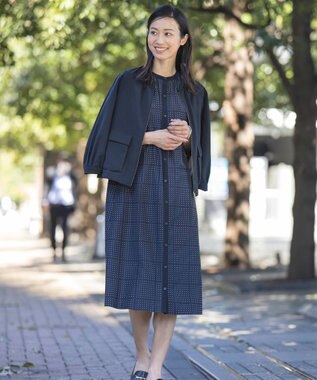 J.PRESS LADIES L 【WEB限定・洗える】ボイルドワッシャー ブルゾン ブラック系
