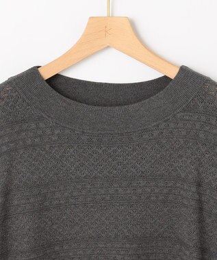 組曲 S 編み柄ディテールニット グレー系