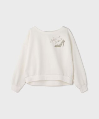 GRACE CONTINENTAL モチーフ刺繍スウェットトップ ホワイト