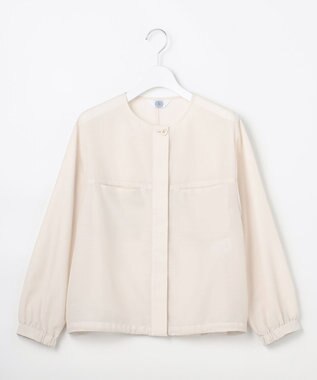 J.PRESS LADIES L 【季節の変わり目に】リネンシアースラブ ノーカラー ブルゾン ライトベージュ系