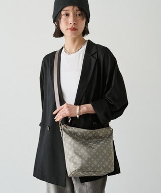 russet ナイロンジャガード2WAYミニショルダーバッグ(CE-1627) N.Gray