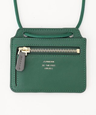 J.PRESS LADIES 【WEB限定カラーあり・セットアイテム】コインケース付き スマホ ポシェット グリーン系