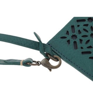 genten ダイヤカットワーク　パスケース ブルーグリーン