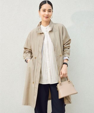 自由区 【洗える】ライトフィールジャージーワイドストレート パンツ ネイビー