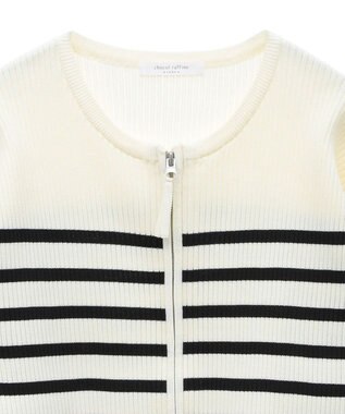 Green Parks ＺＩＰ付きニットカーディガン Border