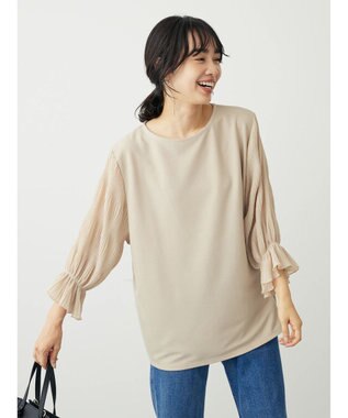 Green Parks マジョリカドッキング７分袖プルオーバー Light Beige