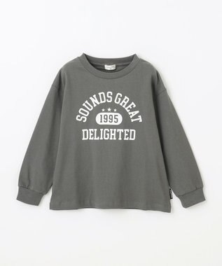 ANY KIDS ロゴプリント 長袖Tシャツ チャコール