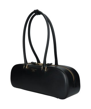 INTER-CHAUSSURES 【CHRISTIAN VILLA】レザーワイドミディアムショルダーバッグ ブラック