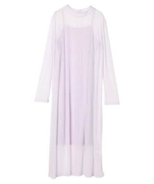 earth music&ecology ＳＥＴ２点シアーワンピース＋ペチワンピース Purple