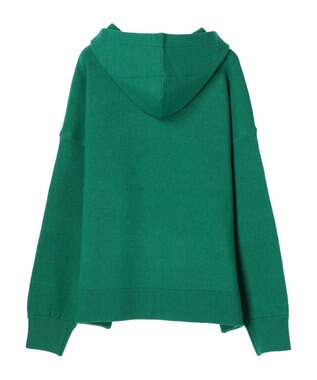 Green Parks スウェット風フード付ニットプルオーバー Green