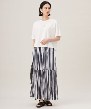 自由区 【接触冷感・UVカット・吸水速乾・抗菌防臭・洗える】ハイカウントクロップド丈 Tシャツ オフ