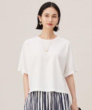 【接触冷感・UVカット・吸水速乾・抗菌防臭・洗える】ハイカウントクロップド丈 Tシャツ