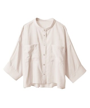 AMERICAN HOLIC 接触冷感Wポケット5分袖ショートシャツ Light Gray