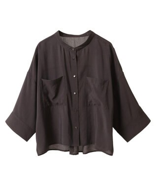 AMERICAN HOLIC 接触冷感Wポケット5分袖ショートシャツ Dark Brown