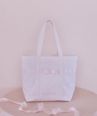 Maison de FLEUR ピンクマニアマルチポケット帆布トートMバッグ