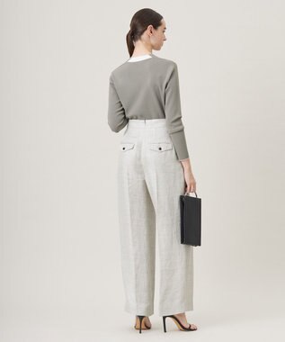 ICB 【洗える】 シンセティックフルニードル Vネックプルオーバー カーキ系