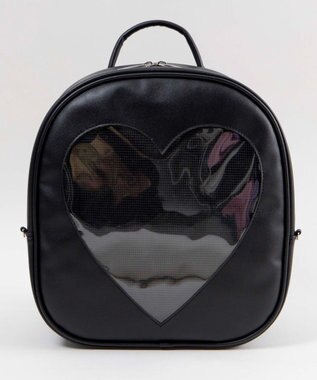 WEGO 【痛バ＆推し活グッズ】ハートウィンドウ痛リュック ブラック