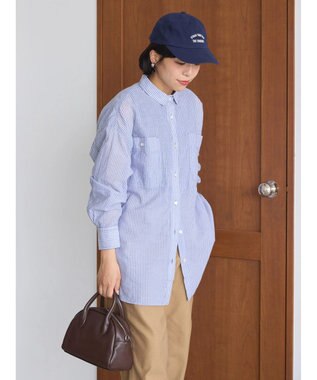 AMERICAN HOLIC 接触冷感Ｗポケットボイルシャツ Stripe