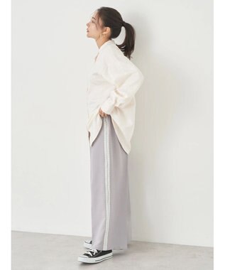 earth music&ecology フラワージャガードシャツ Ivory