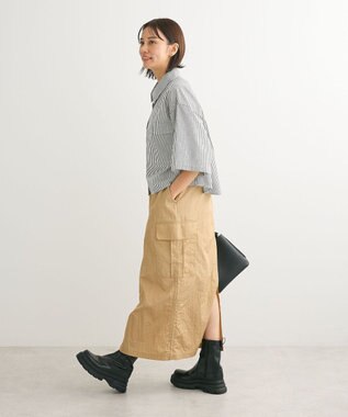 Green Parks シャイニーカーゴスカート Camel