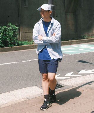 SHARE PARK MENS 【UVカット・撥水・ストレッチ】イージーデニムレギュラーカラーシャツ サックスブルー系